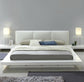 Lanide Modern White Low Profile Cal King Bed Frame