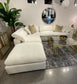 Elevation Ivory Boucle Fabric Feather Cloud Sectional Sofa Couch