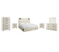 Cambeck  Panel Bed With 2 Storage Drawers With Mirrored Dresser, Chest And 2 Nightstands