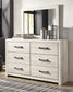 Cambeck  Panel Bed With Mirrored Dresser And 2 Nightstands