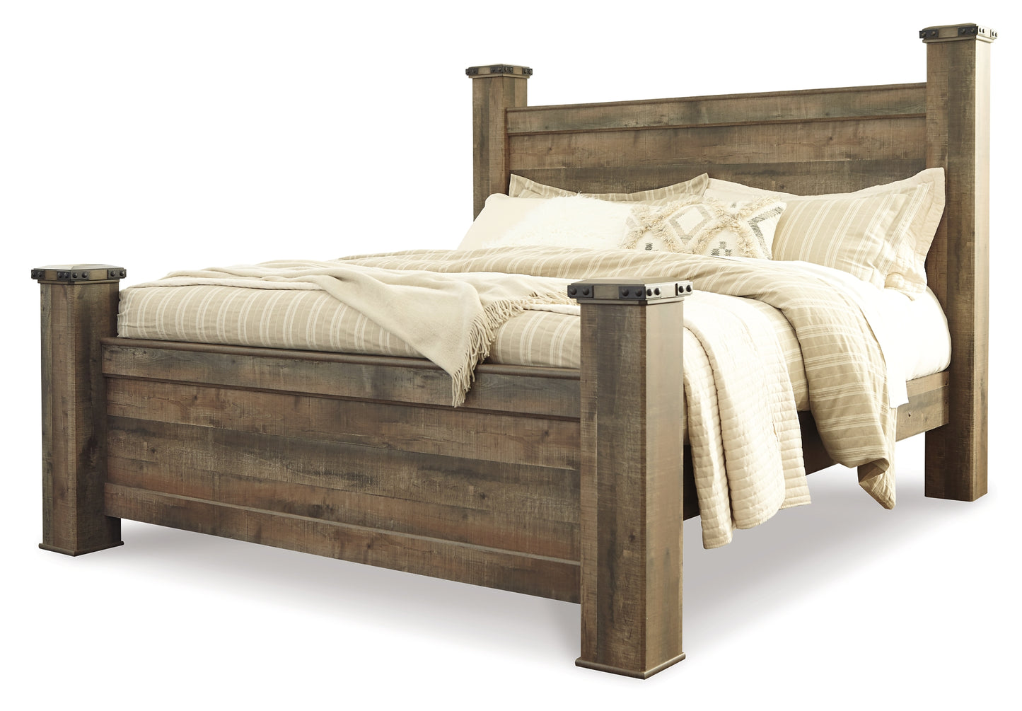 Trinell Queen Poster Bed with Dresser, Chest and Nightstand