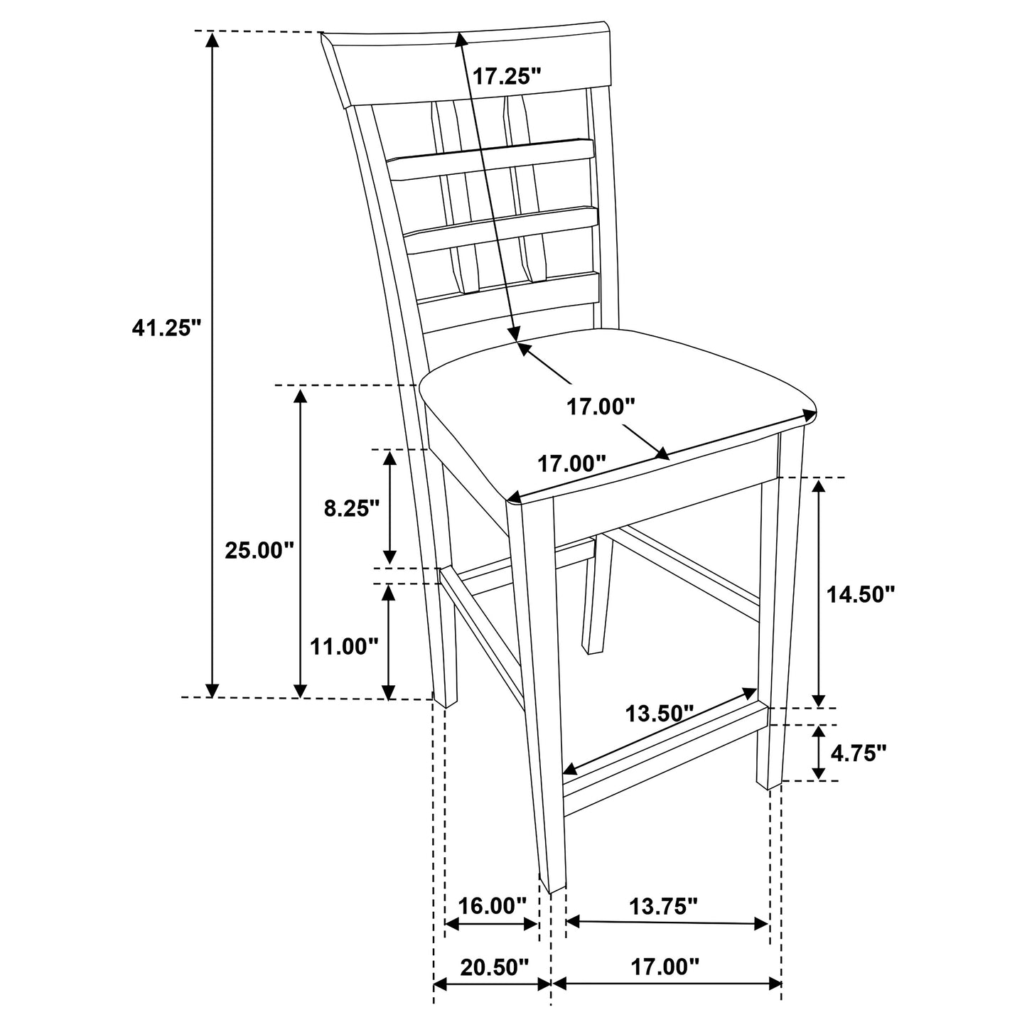 Gabriel 5-piece Square Counter Height Dining Set Cappuccino