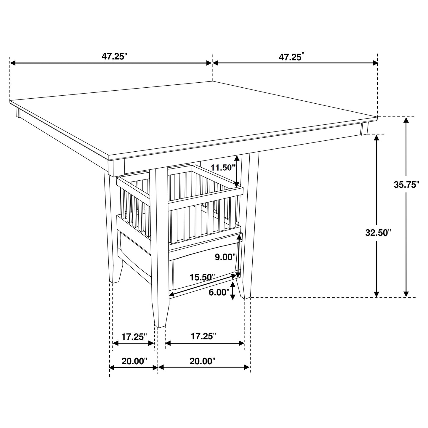 Jaden 5-piece Square Counter Height Dining Set Espresso