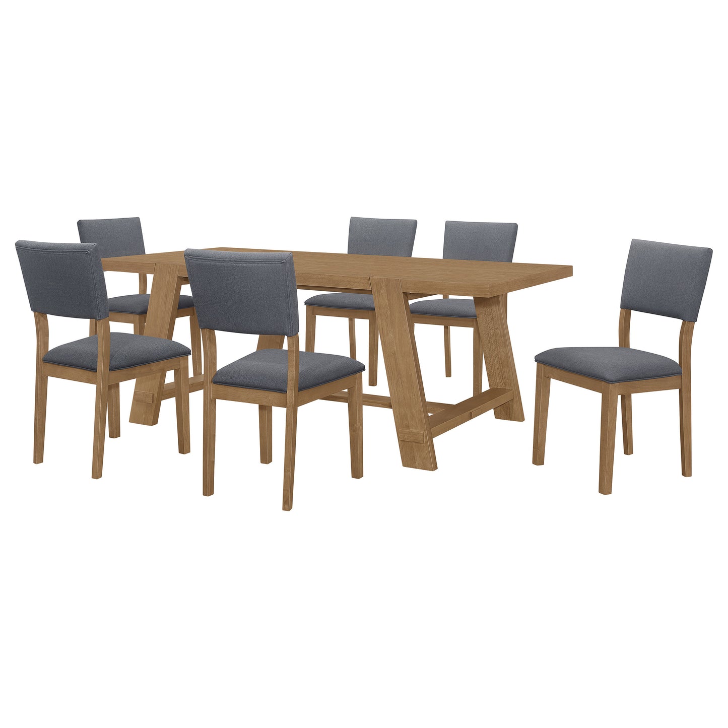 Sharon 7-piece Rectangular Dining Table Set Brown