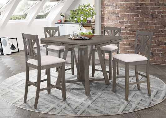 Athens 5-piece Drop Leaf Counter Height Dining Set Barn Grey