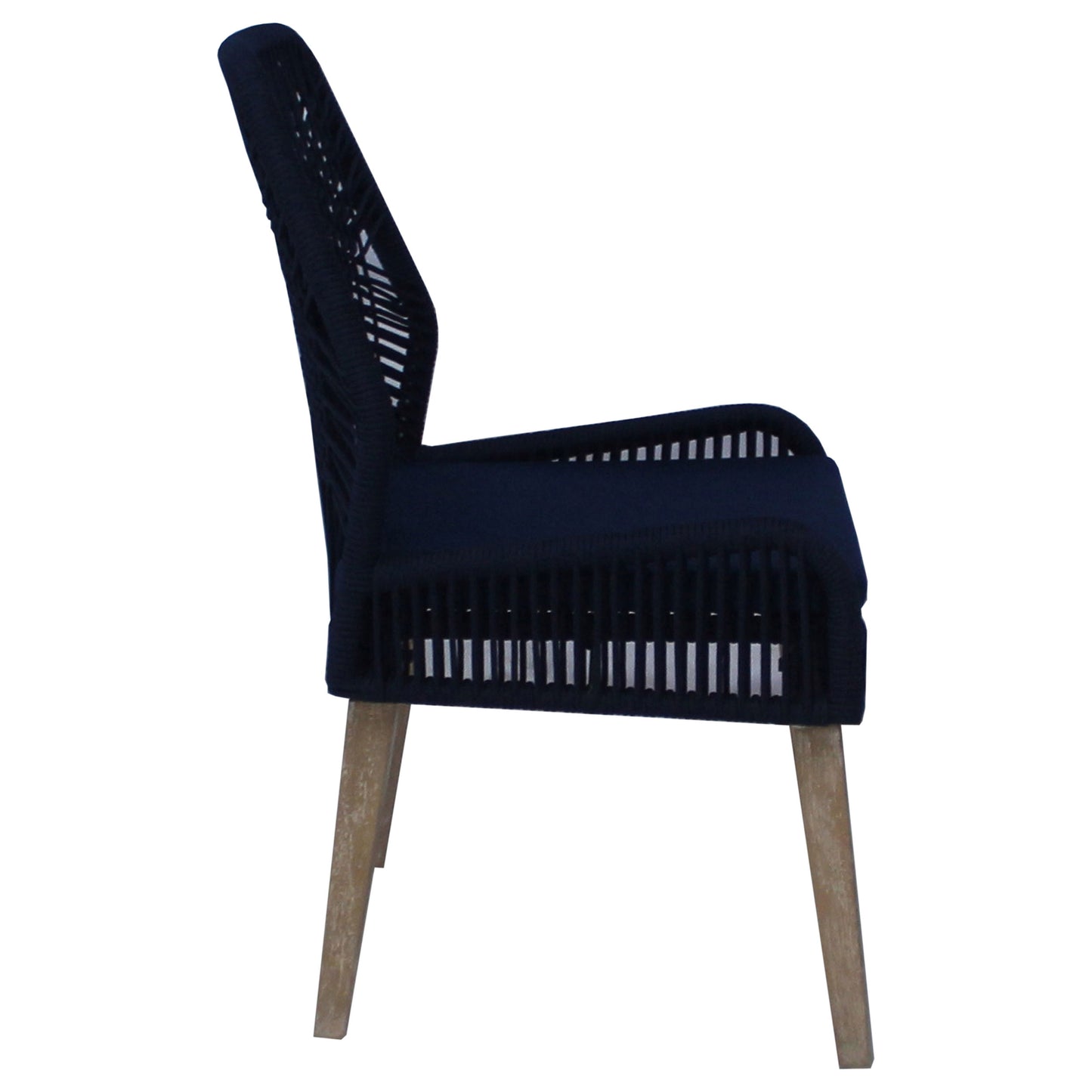 Nakia Woven Rope Dining Side Chairs Dark Navy (Set of 2)