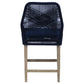 Nakia Woven Rope Counter Chair with Cushion Navy (Set of 2)