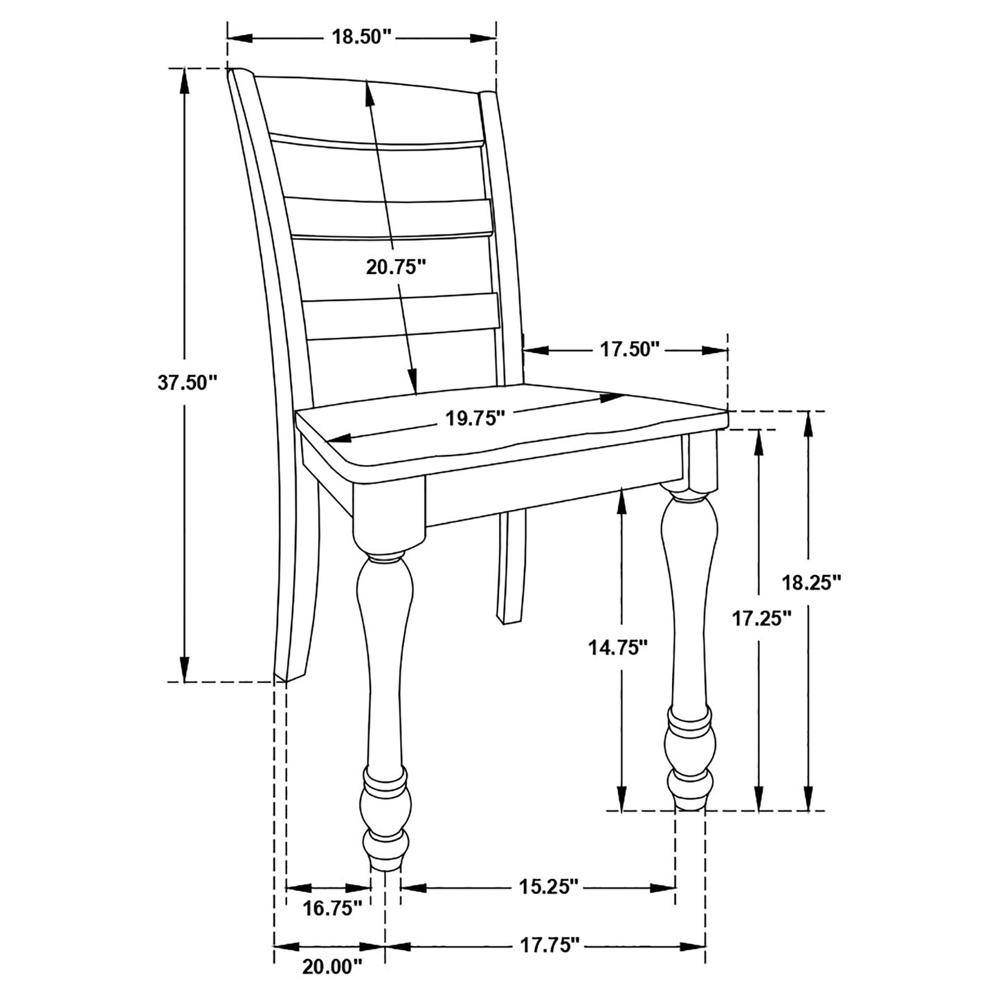 Madelyn Wood Dining Side Chair Coastal White (Set of 2)