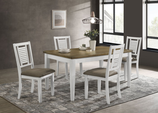 Appleton 5-piece Rectangular Dining Set Distressed White