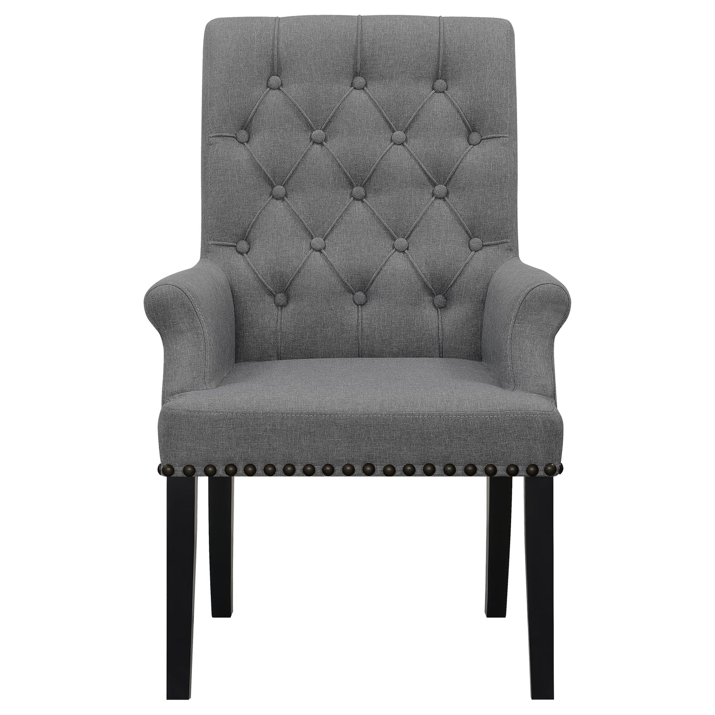 Alana Fabric Upholstered Dining Arm Chair Grey