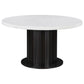 Sherry 5-piece Round Marble Top Dining Table Set Brown