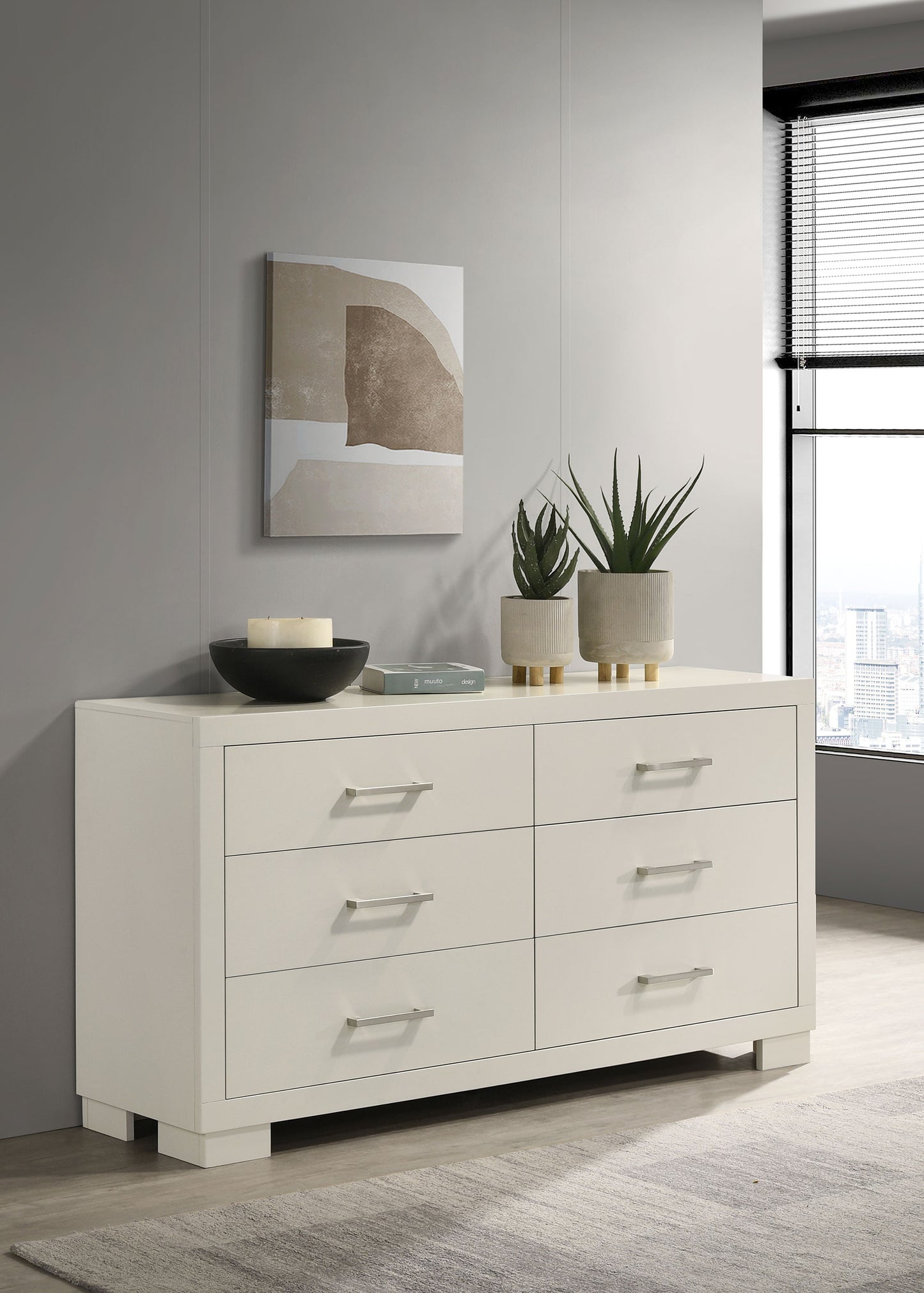 Jessica 6-drawer Dresser Snow White