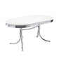 Retro 5-piece Oval Dining Table Set White and Red