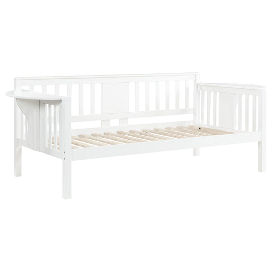 Bethany Wood Twin Daybed with Drop-down Tables White