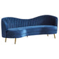 Sophia 2-piece Upholstered Channel Tufted Sofa Set Blue