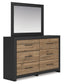 Vertani King Panel Bed with Mirrored Dresser, Chest and 2 Nightstands