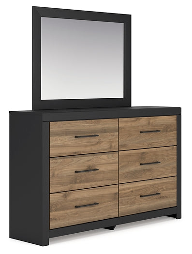 Vertani King Panel Bed with Mirrored Dresser, Chest and Nightstand