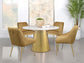 Ambrose Round 50-inch Marble Top Dining Table Brushed Gold