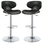 Edenton Upholstered Adjustable Bar Stool Black (Set of 2)