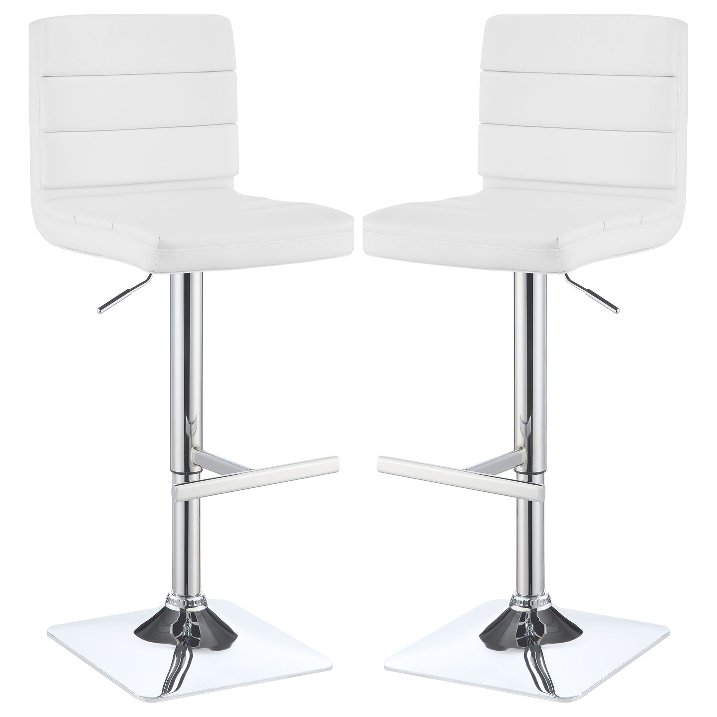 Bianca Upholstered Adjustable Bar Stool White (Set of 2)