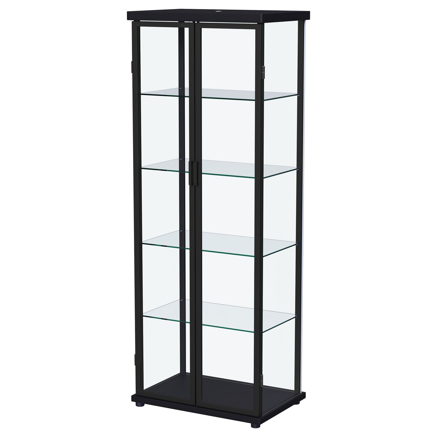 Aero 4-shelf Display Curio Cabinet with LED Lighting Black