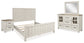 Shaybrock California King Panel Bed with Mirrored Dresser and Nightstand