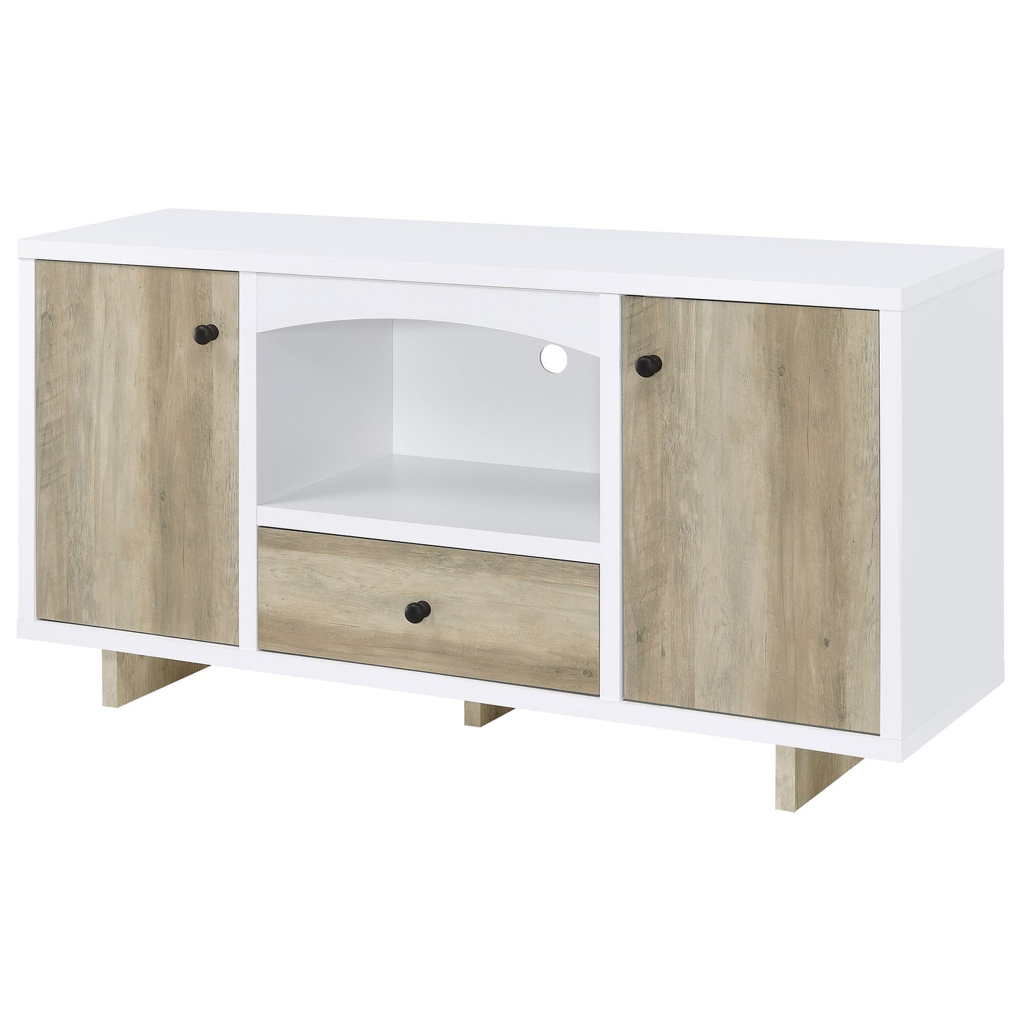 Dalton 2-door Storage Cabinet White and Distressed Pine