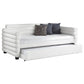 Patricia Boucle Upholstered Twin Day Bed with Trundle White