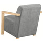 Diego Upholstered Accent Arm Chair with Wood Arms Grey