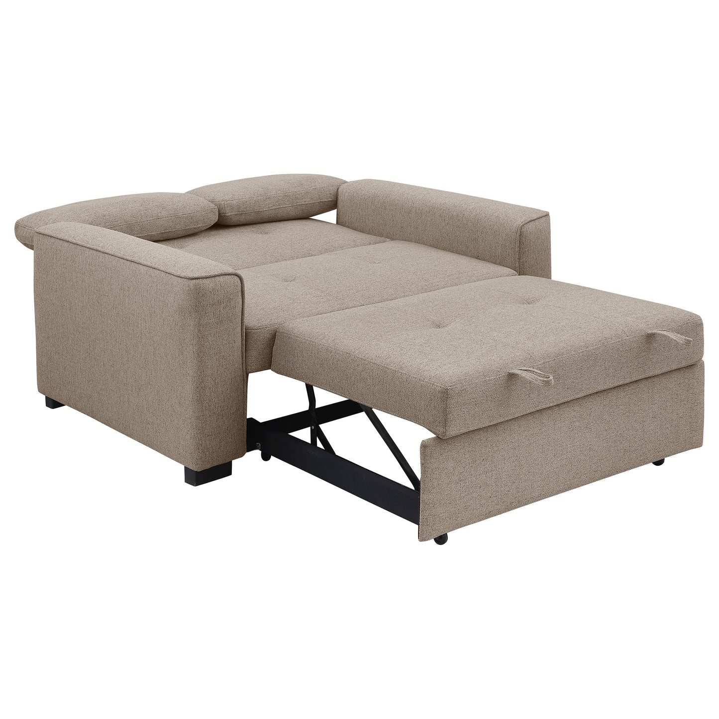 Edith Upholstered Convertible Sleeper Sofa Bed Beige