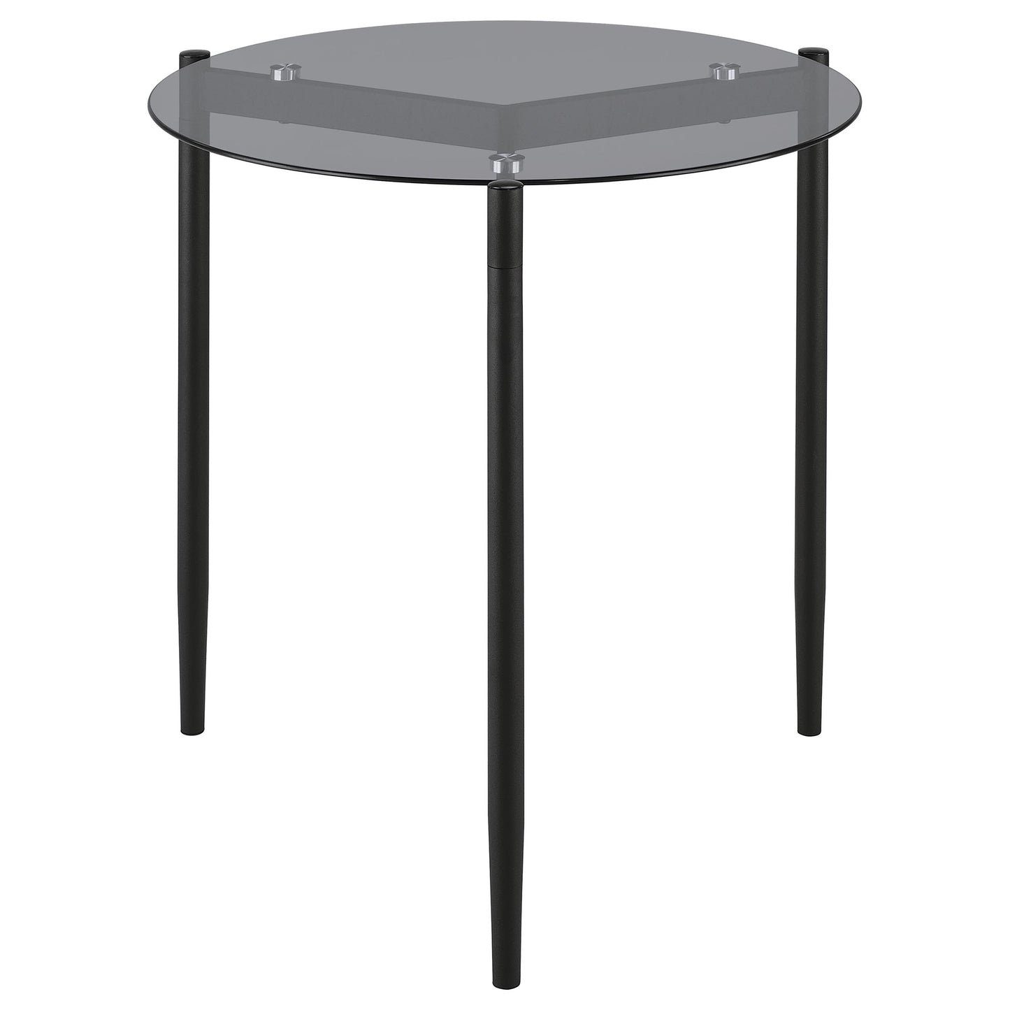 Rosalie Round Smoked Glass Top End Table Grey