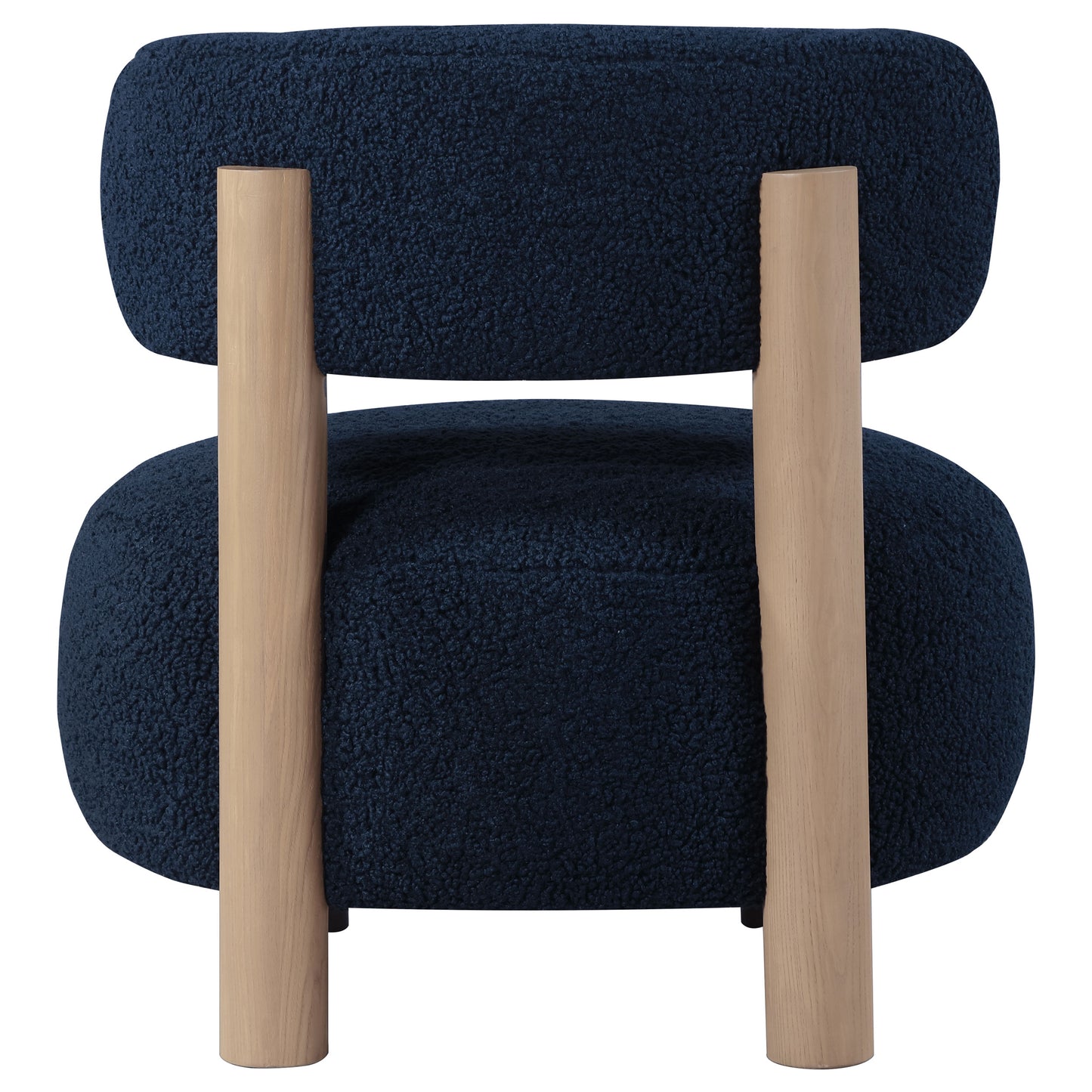 Zonie Boucle Upholstered Barrel Back Accent Chair Blue