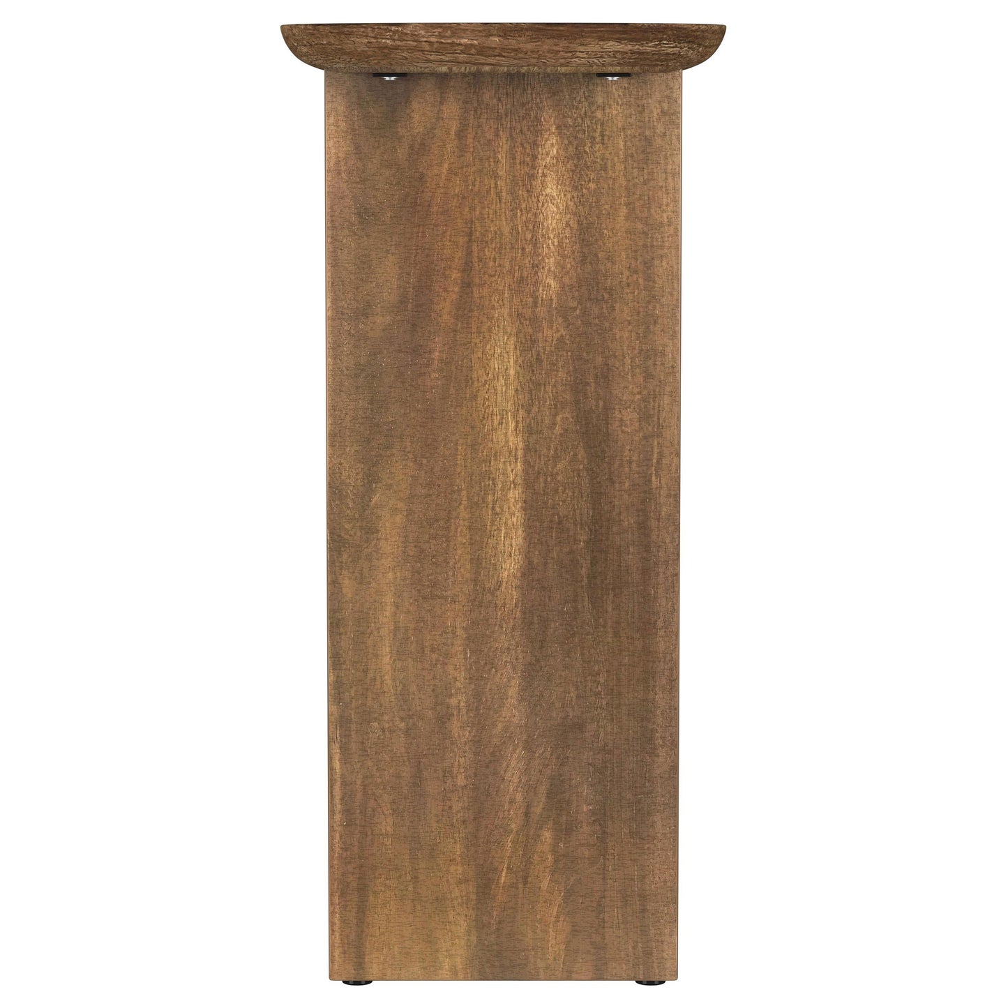 Fletcher Oval Solid Mango Wood Entryway Console Table Brown