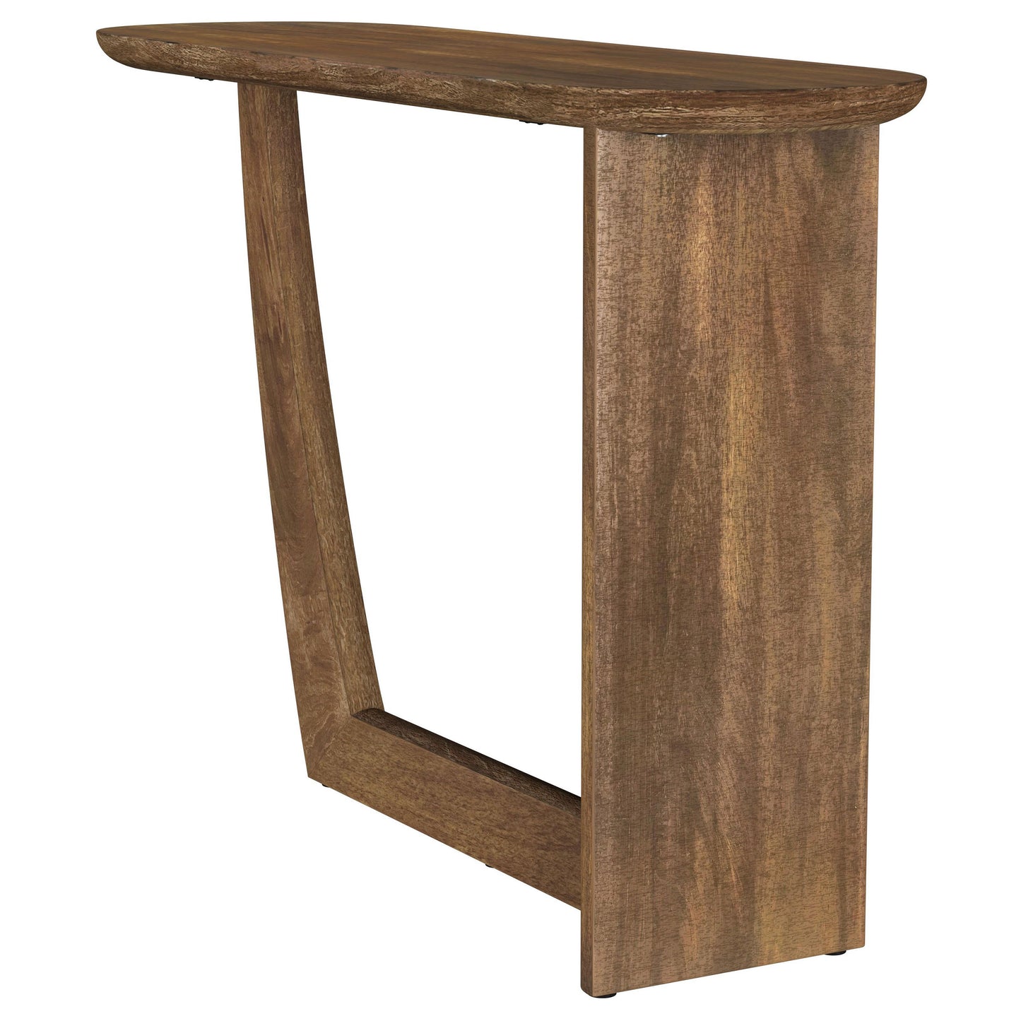 Fletcher Oval Solid Mango Wood Entryway Console Table Brown