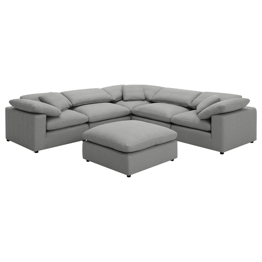 Raleigh 6-piece Boucle Upholstered Modular Sectional Grey