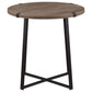 Marcus Round Engineered Wood Side End Table Light Brown