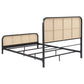 Lanewood Open Cane Webbing Metal Queen Bed Black