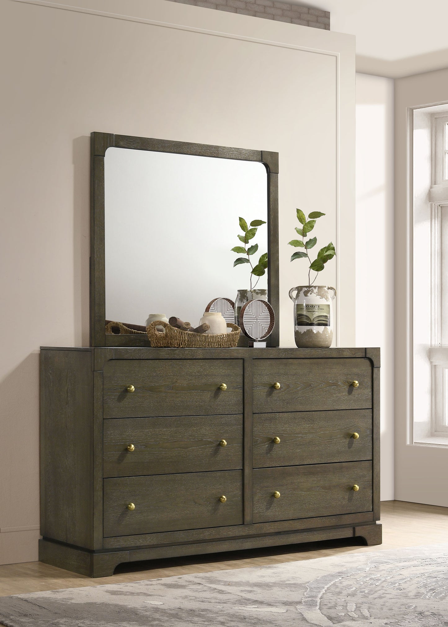 Gran Park 6-drawer Dresser and Mirror Dark Cocoa