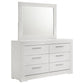 Ives 6-drawer Dresser and Mirror White High Gloss