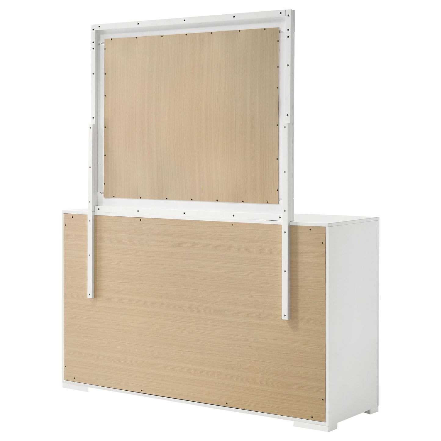 Ives 6-drawer Dresser and Mirror White High Gloss