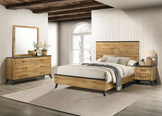 Mishelle 4-piece Queen Bedroom Set Natural Pine