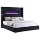 Tisdall Upholstered Cal King Flame Visualizer Bed Black