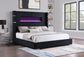 Tisdall Upholstered Queen Flame Visualizer Bed Black