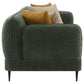 Jade Chenille Upholstered Modern Track Arm Sofa Green