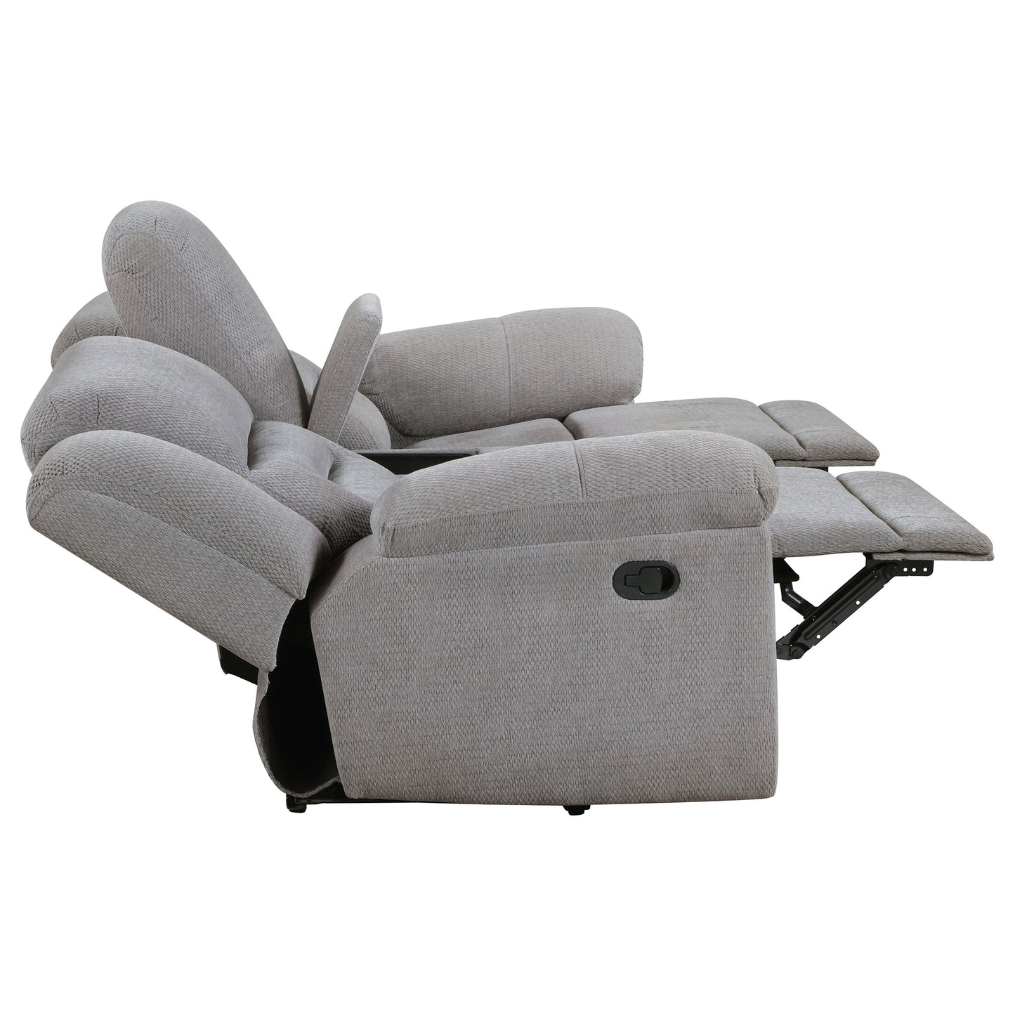 Gilson Chenille Upholstered Reclining Loveseat Grey