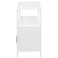 Amherst 2-door Radio Weave Cane Metal Accent Cabinet White