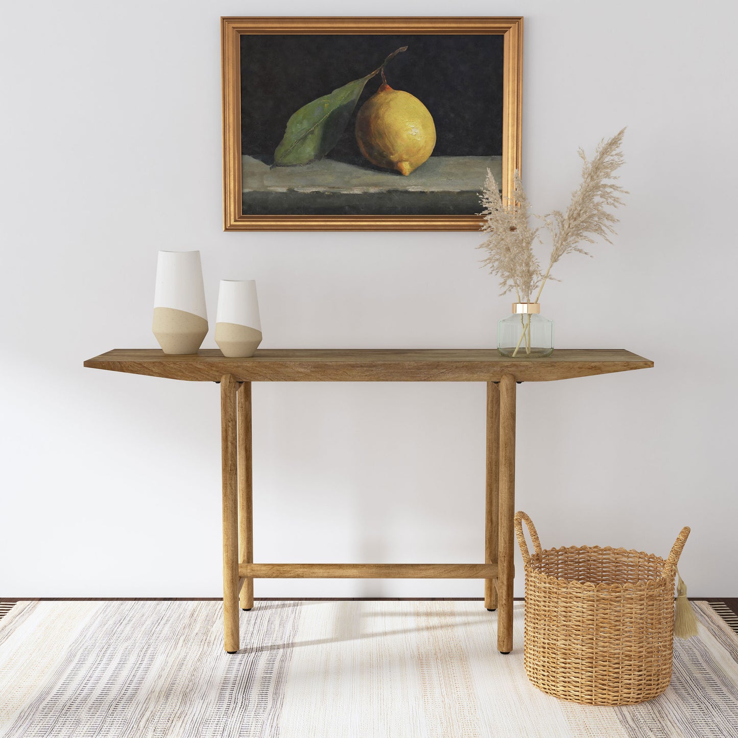 Darius Solid Wood Entryway Console Table Natural Mango