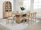 Kailani 7-piece Wood Counter Height Dining Set Beige Oak