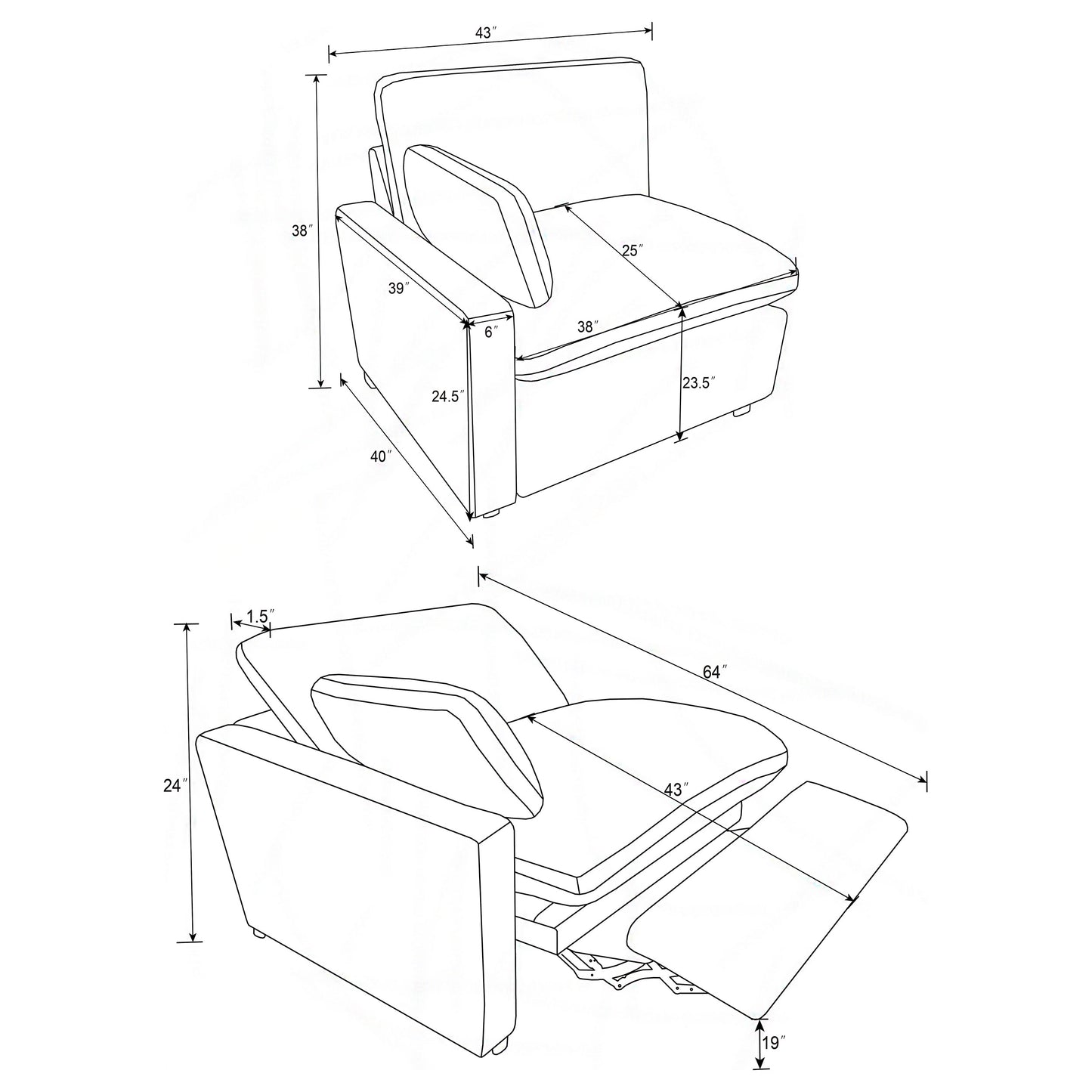 Collins Modular Power Sofa Grey