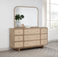 Kailani 9-drawer Dresser and Mirror Beige Oak